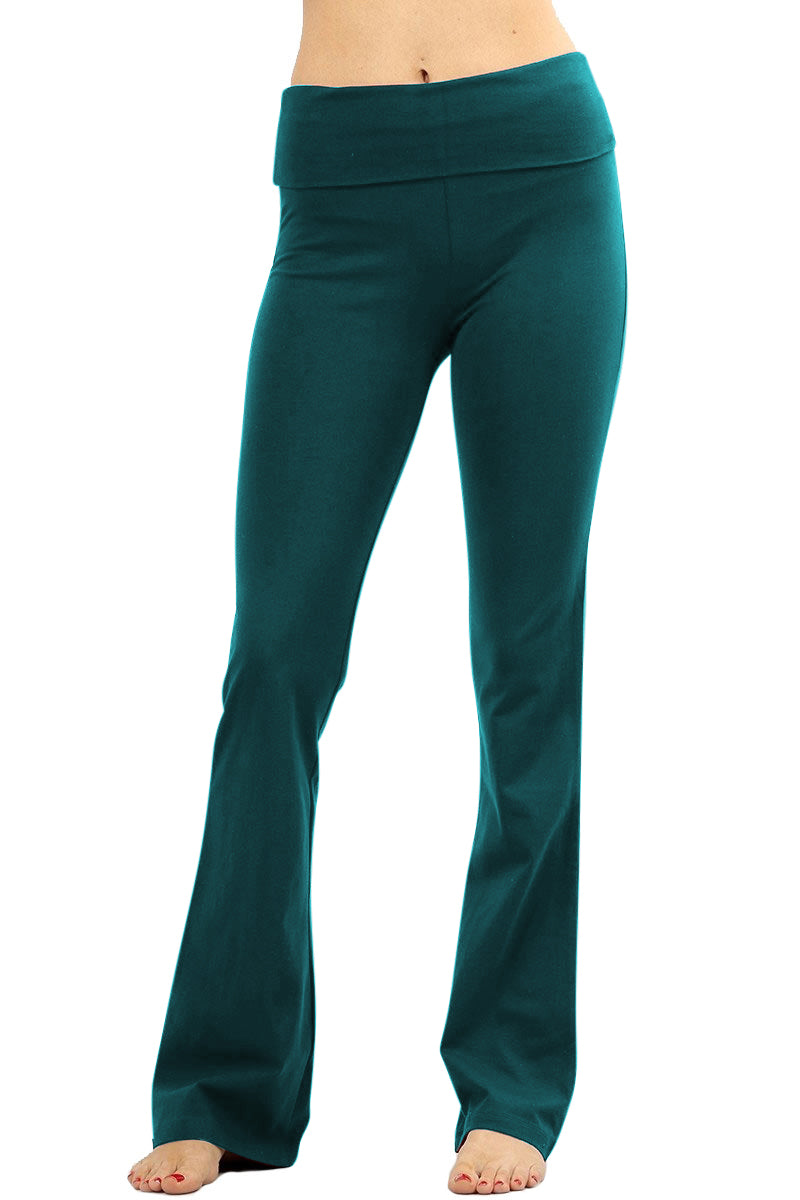 Zenana Cotton Flared Yoga Pants - Leggings sb_bottoms