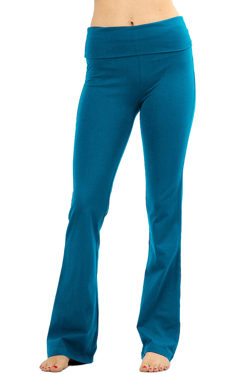 Zenana Cotton Flared Yoga Pants - Leggings sb_bottoms