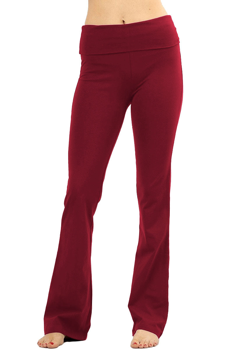 Zenana Cotton Flared Yoga Pants - Leggings sb_bottoms