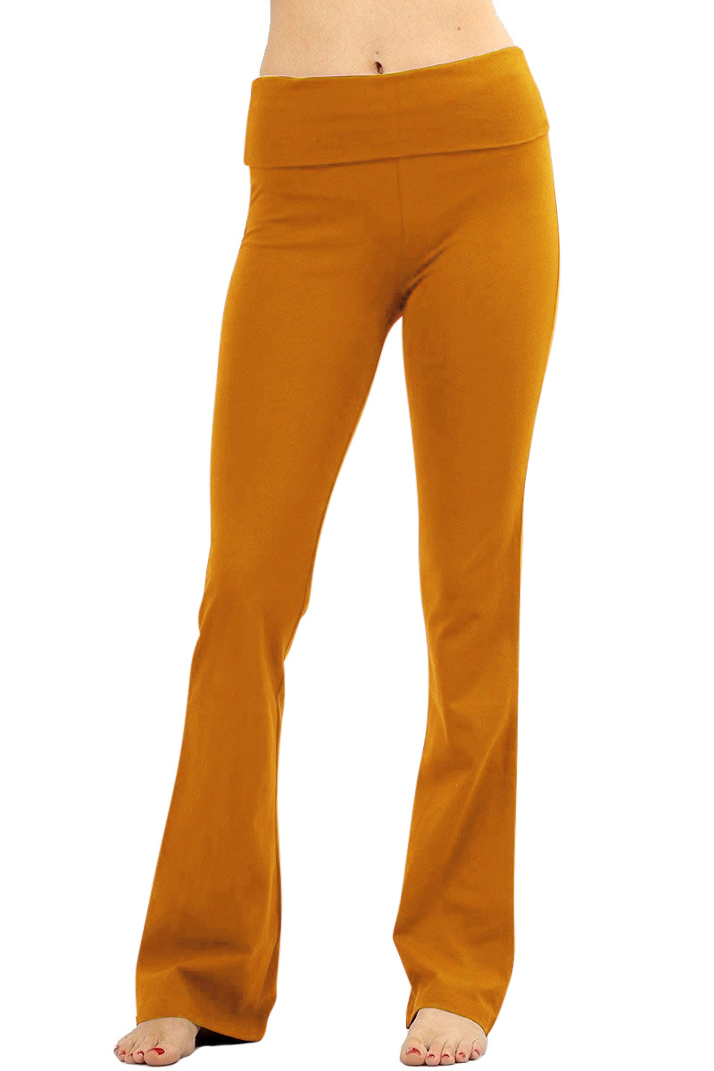 Zenana Cotton Flared Yoga Pants - Leggings sb_bottoms