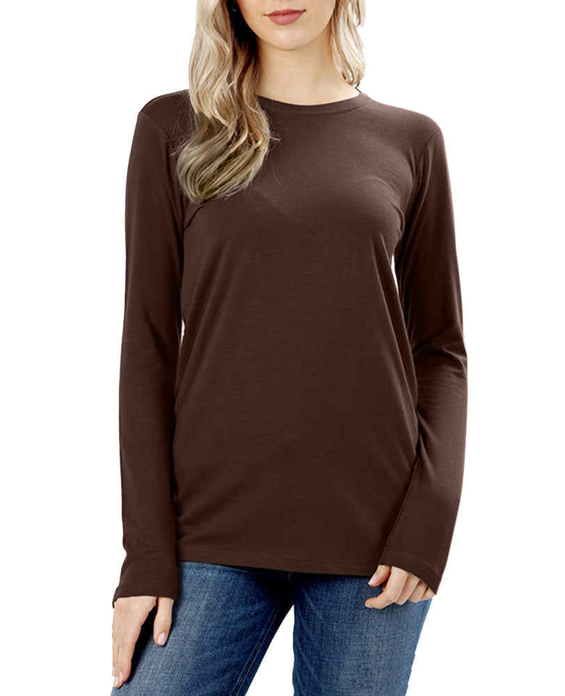 Zenana Cotton Long Sleeve Crew Neck Shirt - Shirts sb_tops