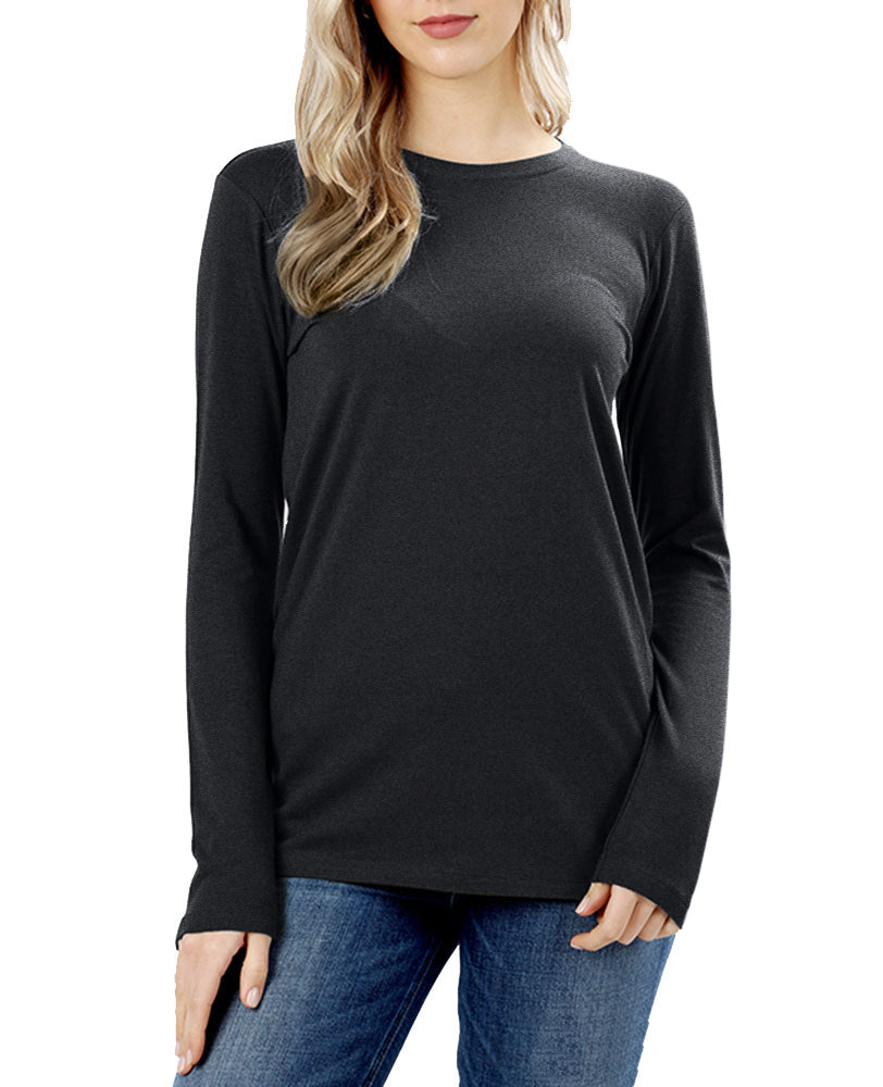 Zenana Cotton Long Sleeve Crew Neck Shirt - Shirts sb_tops
