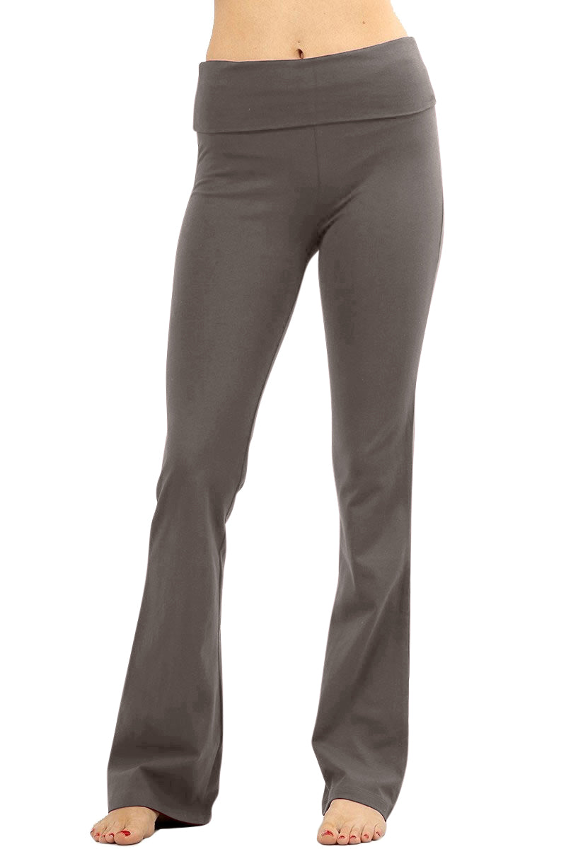 Zenana Cotton Flared Yoga Pants - Leggings sb_bottoms
