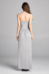 Empire Cut Tube Maxi Dress w/ Pockets dress- Niobe Clothing