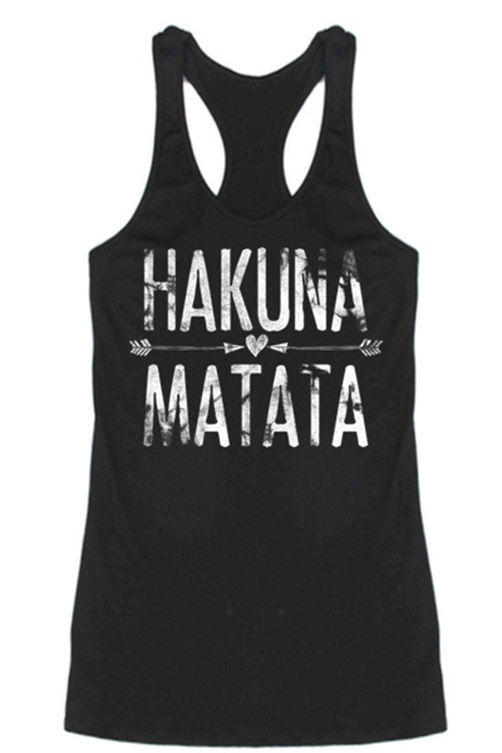 Hakuna Matata Racerback Tank Top Tops- Niobe Clothing