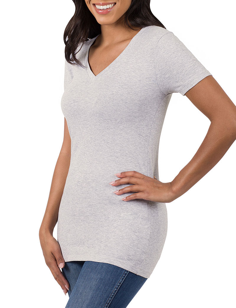 Zenana Cotton V-Neck Short Sleeve Long Tee Shirt - Shirts sb_tops
