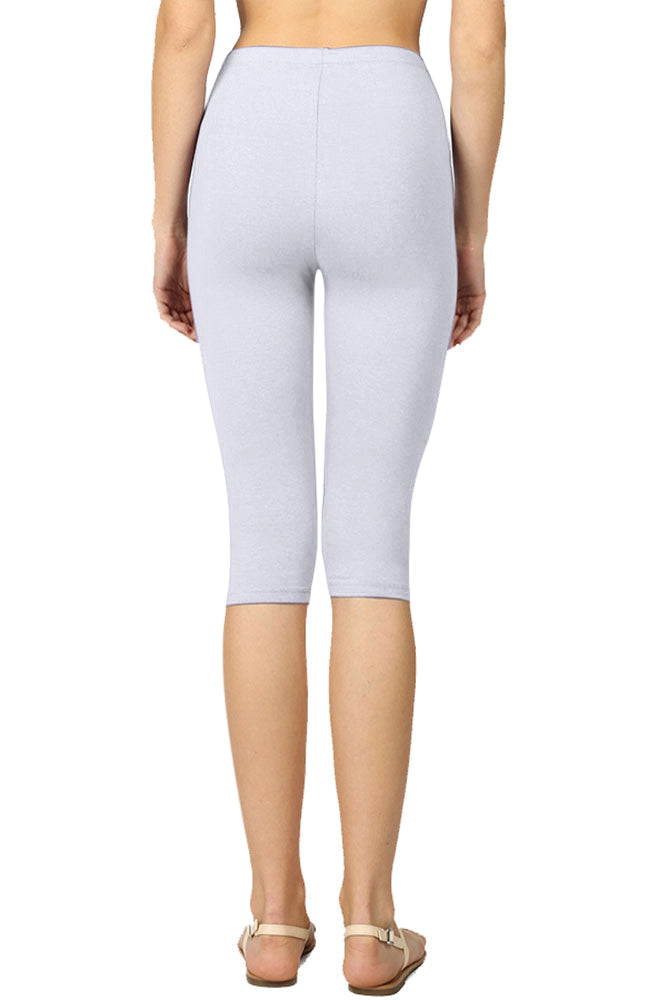 Zenana High Waist Cotton Capri Leggings - Legging Shorts sb_bottoms