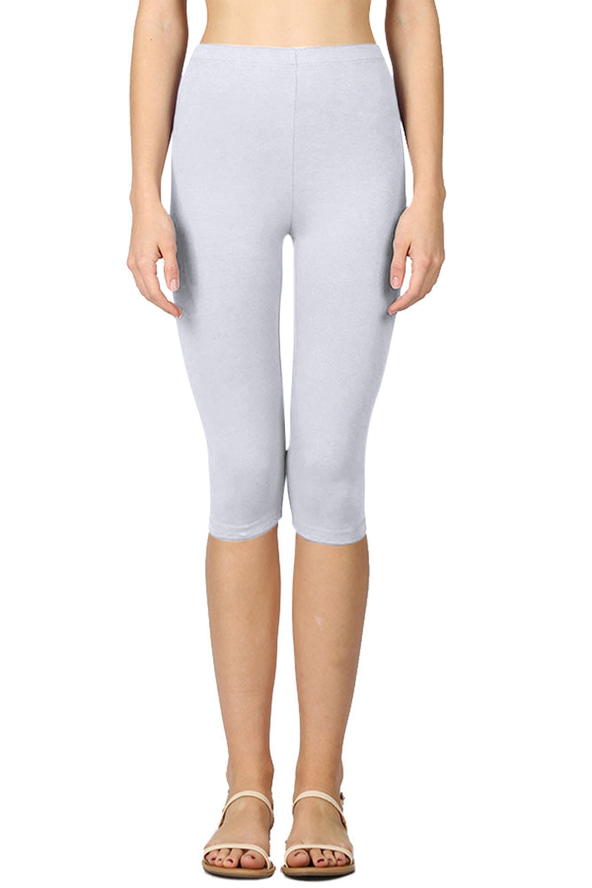 Zenana High Waist Cotton Capri Leggings - Legging Shorts sb_bottoms