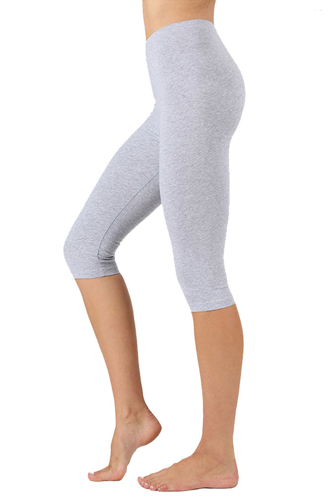 Zenana High Waist Cotton Capri Leggings - Legging Shorts sb_bottoms