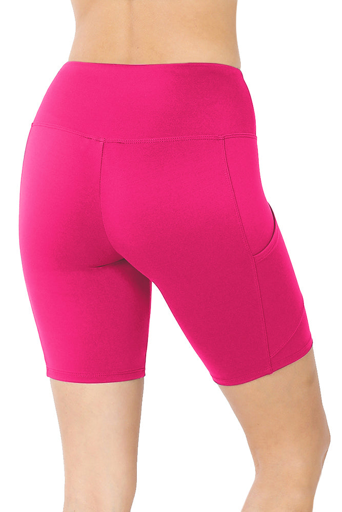 Zenana High Waist Active Biker Running Yoga Shorts w/ Pockets - Jogger Shorts sb_bottoms