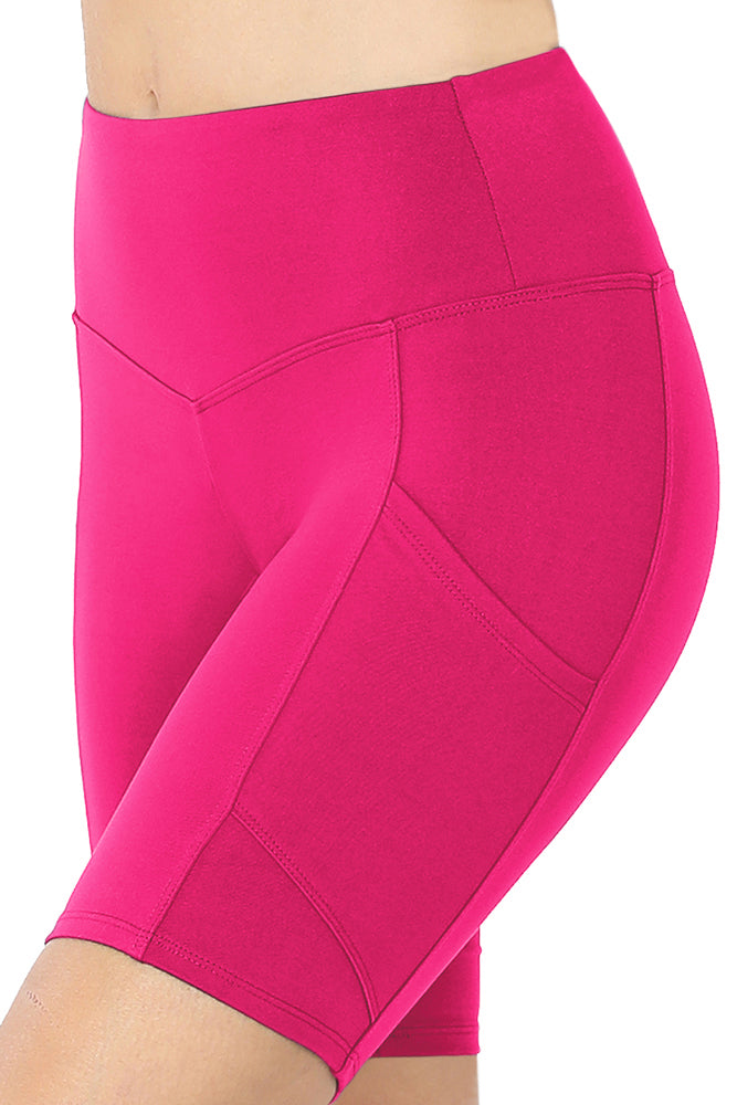 Zenana High Waist Active Biker Running Yoga Shorts w/ Pockets - Jogger Shorts sb_bottoms