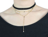 Skipping Prom Choker in Black and Gold Necklace- Niobe Clothing
