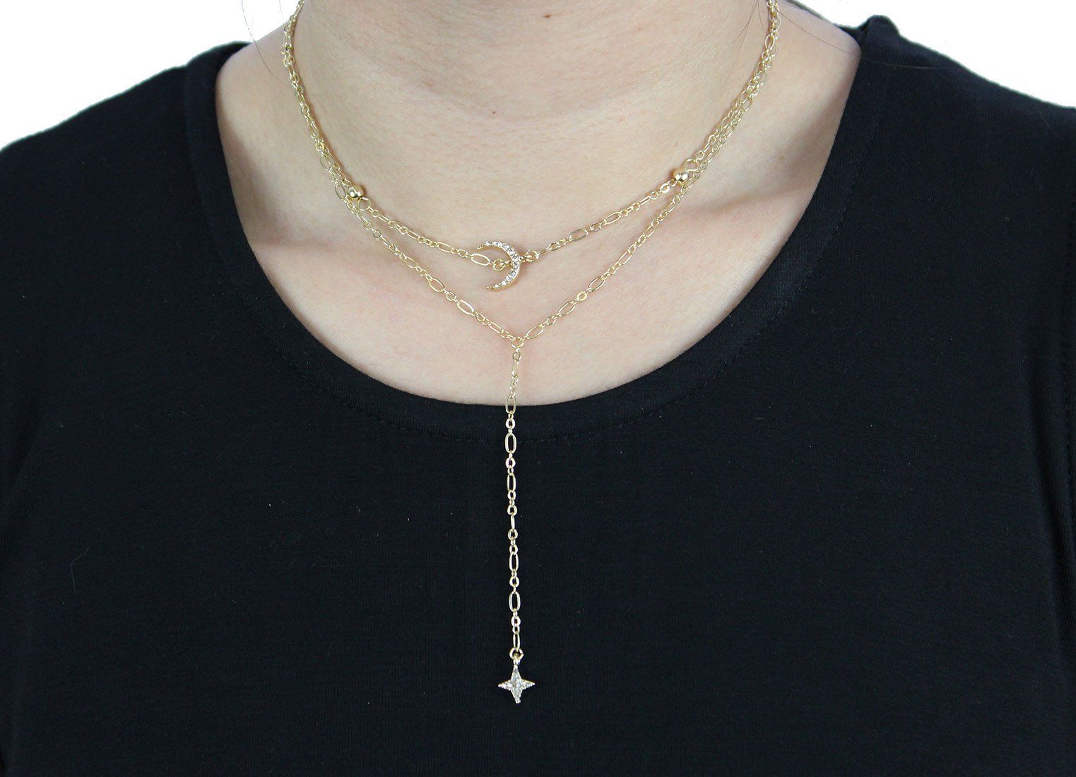 Ettika Bali Choker with Moon in Gold - Necklace