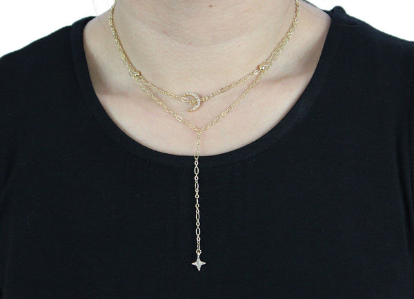 Bali Choker with Moon in Gold Necklace- Niobe Clothing