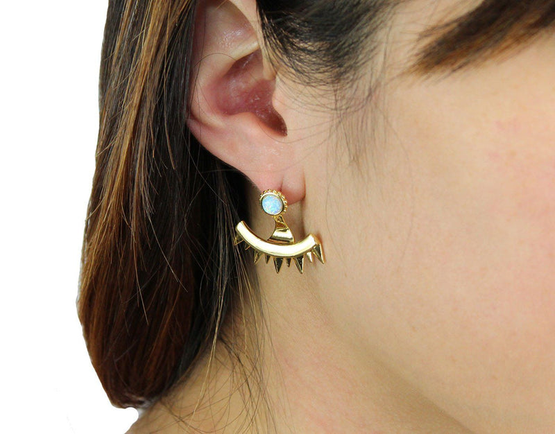 Eyes of Mars Earring in Opal and Gold Earrings- Niobe Clothing