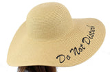 Niobe Clothing 'Do Not Disturb' Embroidered Floppy Sun Straw Hat in Brown - Hats