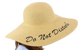 Niobe Clothing 'Do Not Disturb' Embroidered Floppy Sun Straw Hat in Brown - Hats