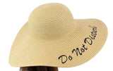 Niobe Clothing 'Do Not Disturb' Embroidered Floppy Sun Straw Hat in Brown - Hats