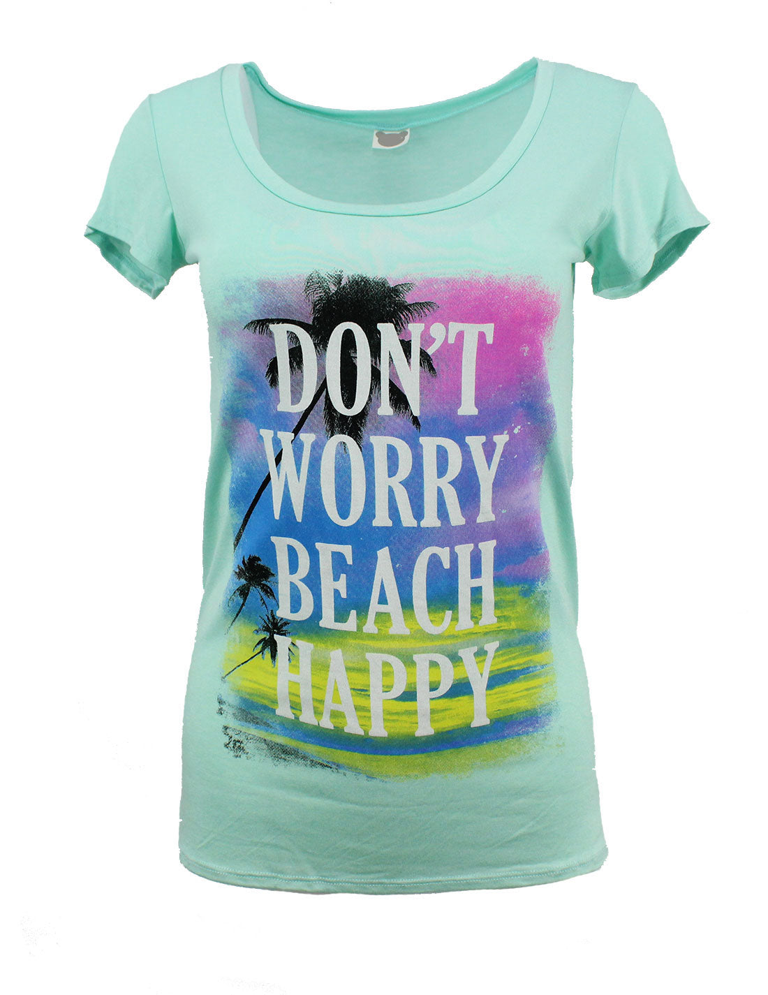 Niobe Clothing Don't Worry Beach Happy Scoop Neck Shirt - T-Shirts g_shirts