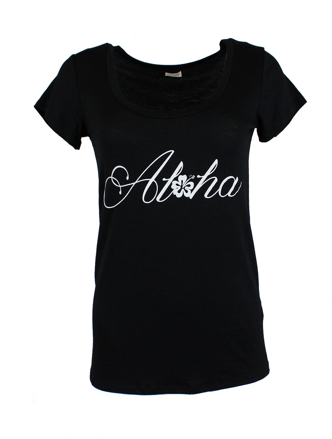 Niobe Clothing Aloha Scoop Neck Shirt in Black - T-Shirts g_shirts