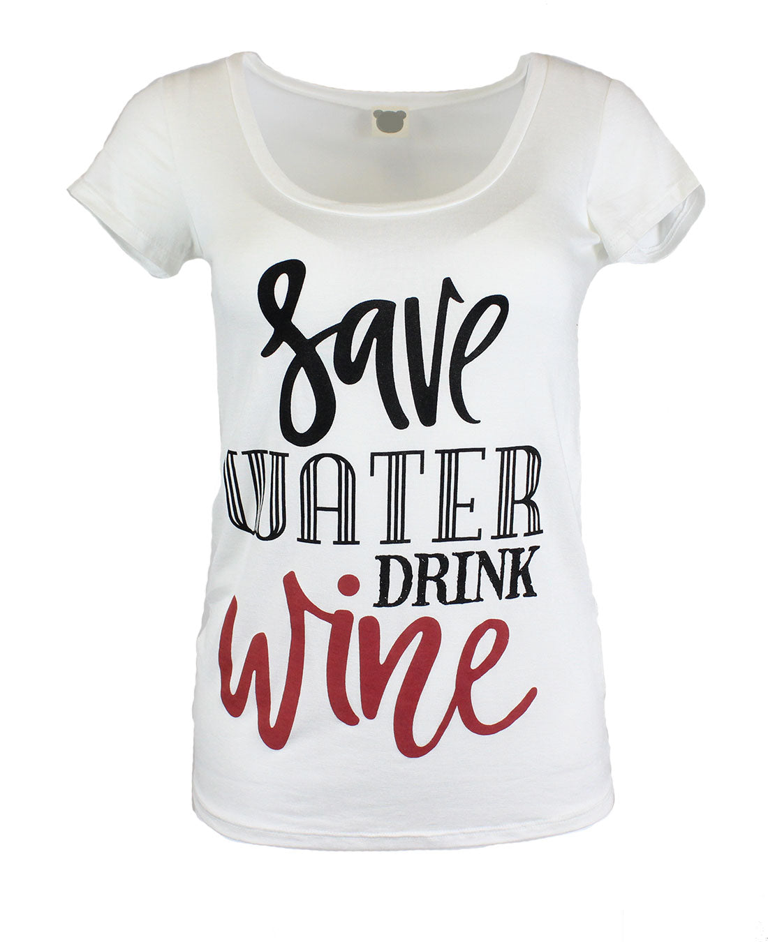 Niobe Clothing Save Water Drink Wine Scoop Neck Shirt - T-Shirts g_shirts