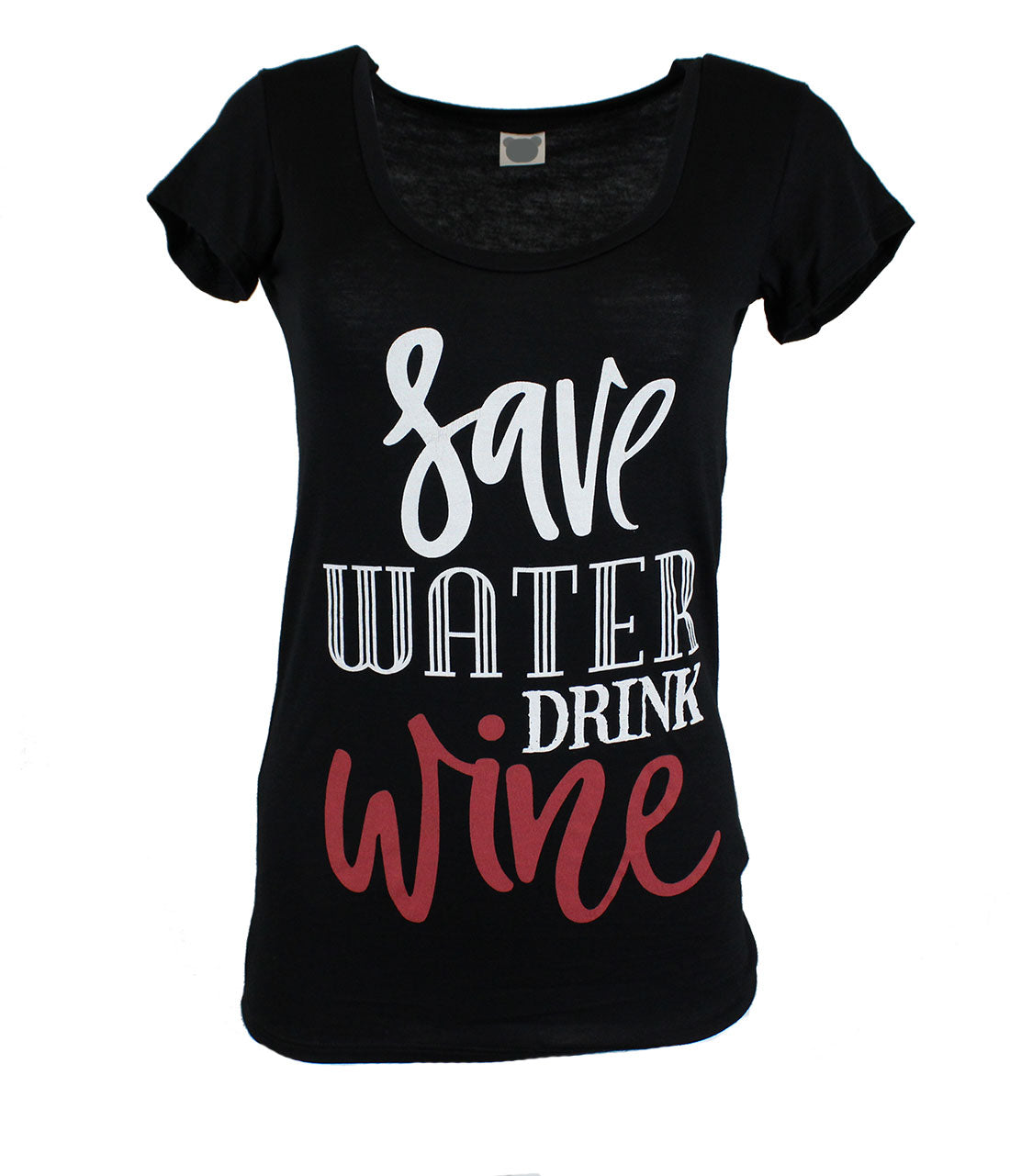 Niobe Clothing Save Water Drink Wine Scoop Neck Shirt - T-Shirts g_shirts