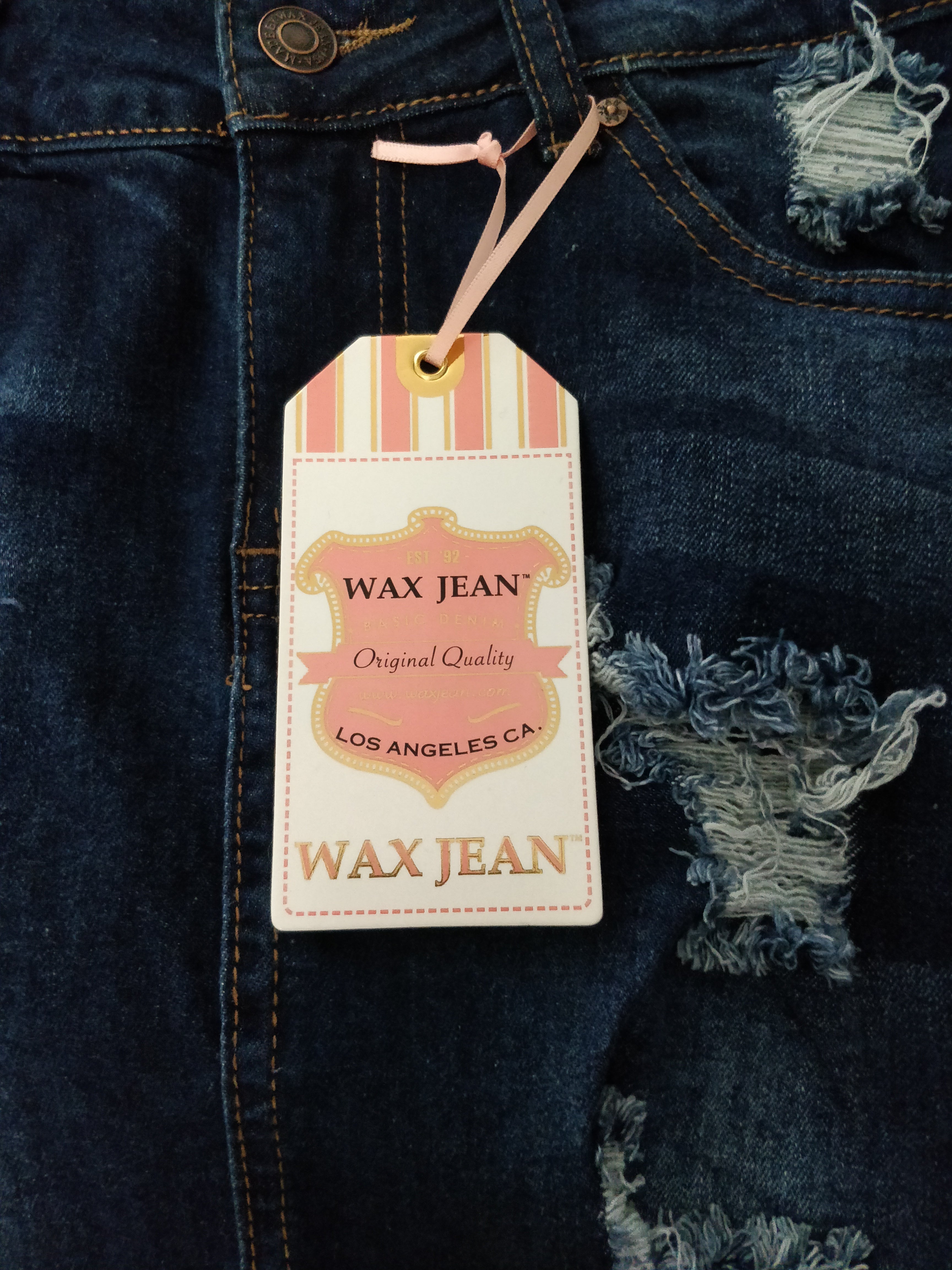 Wax Destruction Frayed Hem Distressed Denim Skirt - Skirts f_bottoms