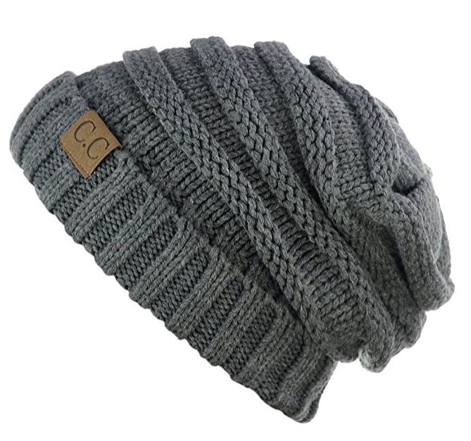 Unisex Solid Oversized Slouchy Knit Beanie