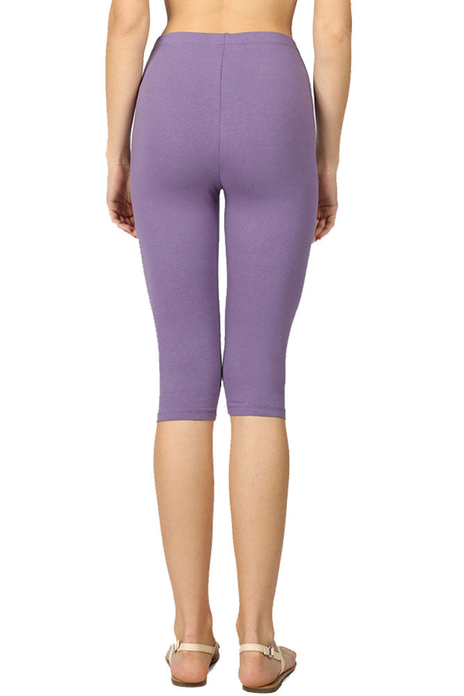 Zenana High Waist Cotton Capri Leggings - Legging Shorts sb_bottoms