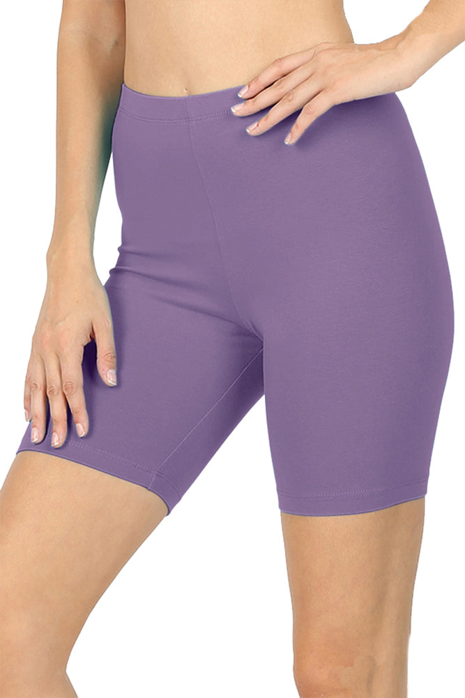 Zenana Cotton Running Biker Shorts - Legging Shorts sb_bottoms