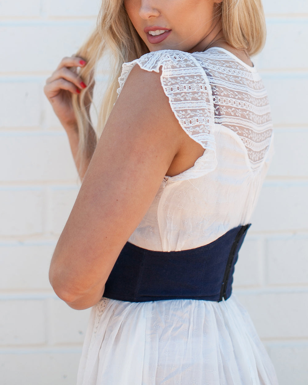 Hummingbird Bohemian Butterfly Sleeve Lace Button Dress - f_dresses