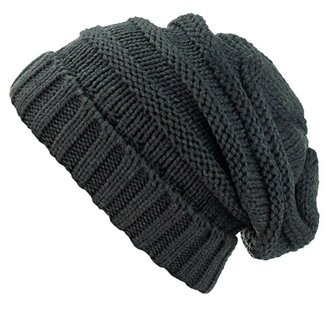 Unisex Solid Oversized Slouchy Knit Beanie