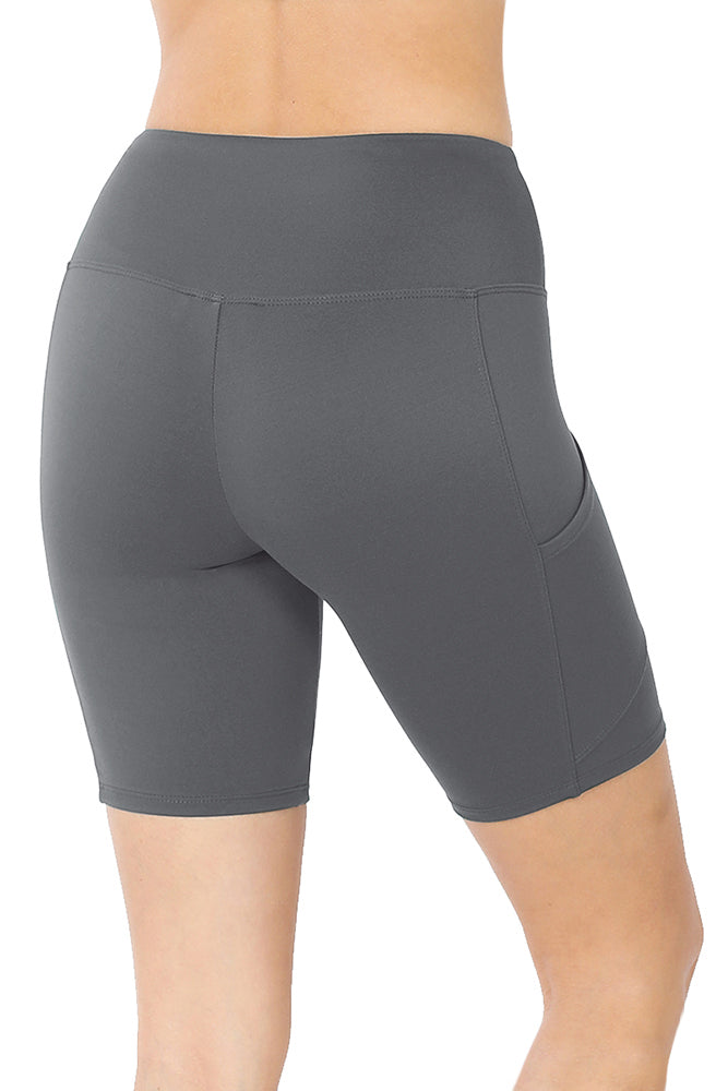 Zenana High Waist Active Biker Running Yoga Shorts w/ Pockets - Jogger Shorts sb_bottoms