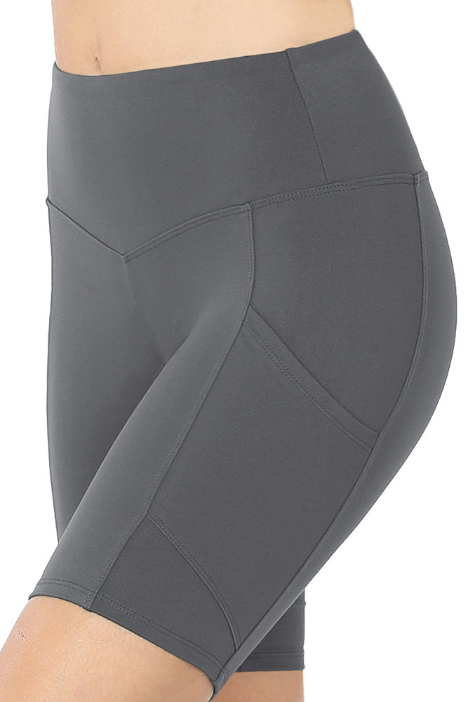 Zenana High Waist Active Biker Running Yoga Shorts w/ Pockets - Jogger Shorts sb_bottoms