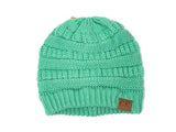 C.C. Unisex Soft Stretch Knit Slouchy Beanie (Mint) - Hats