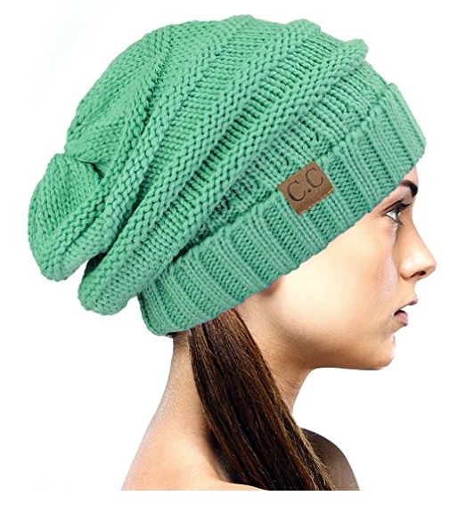 Unisex Solid Oversized Slouchy Knit Beanie