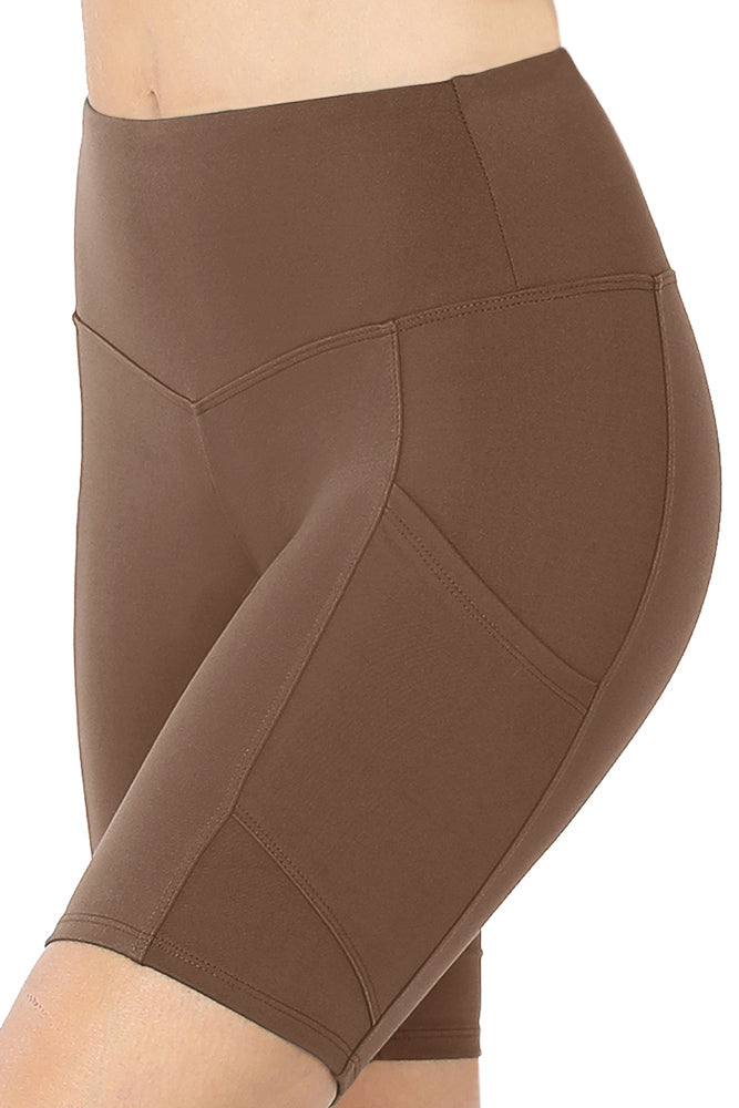 Zenana High Waist Active Biker Running Yoga Shorts w/ Pockets - Jogger Shorts sb_bottoms