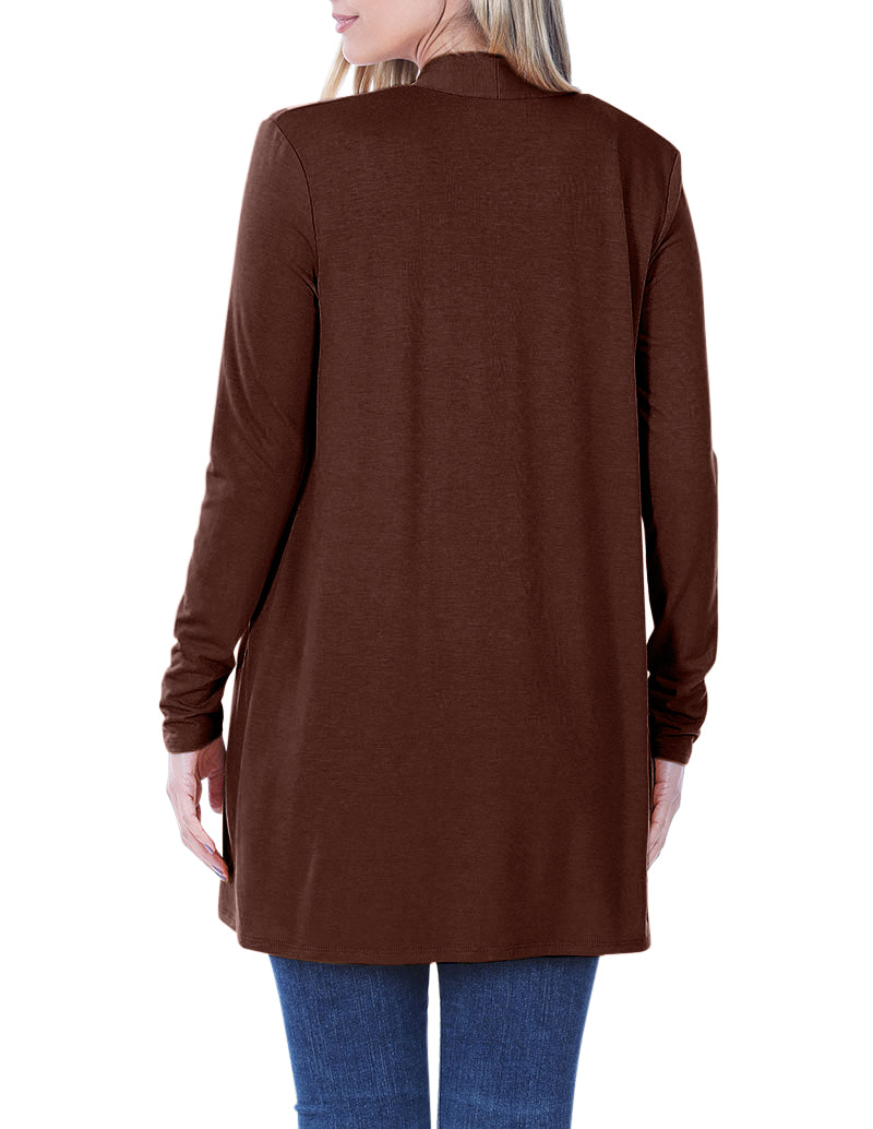 Zenana Long Sleeve Draped Slouchy Cardigan - Cardigans sb_outerwear