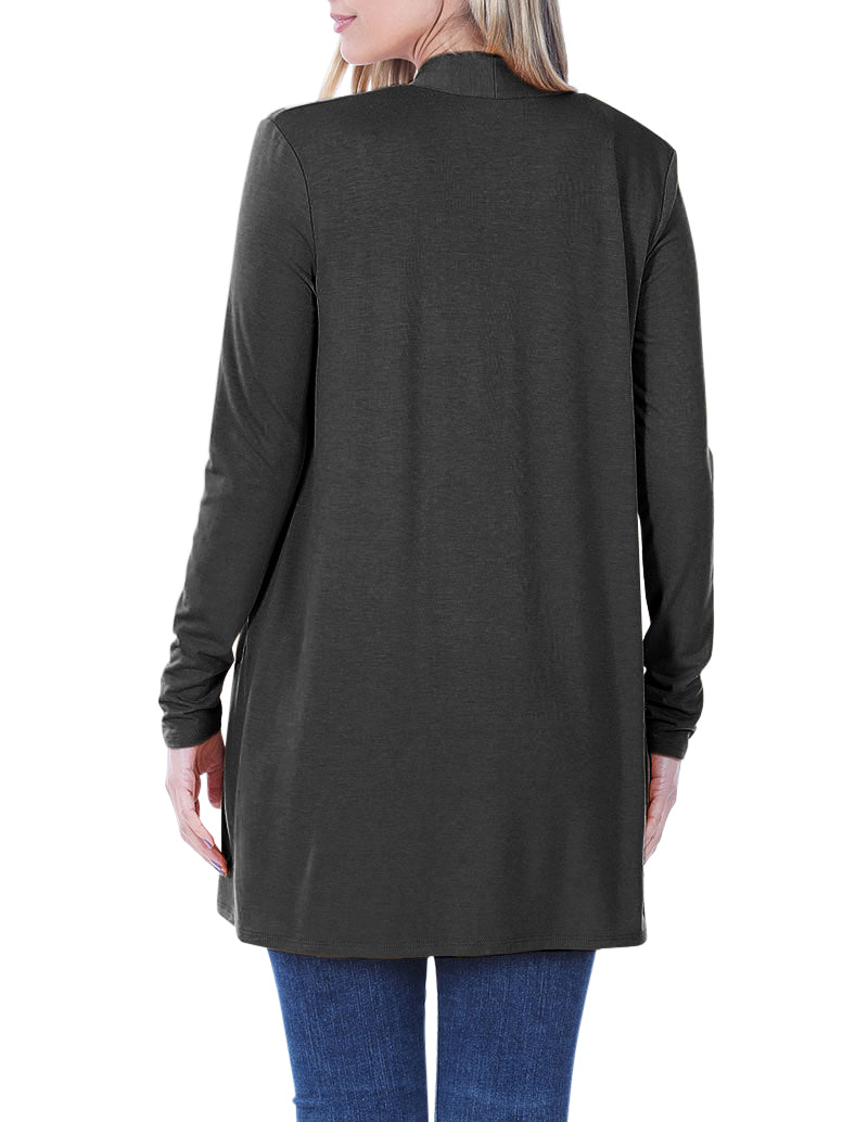 Zenana Long Sleeve Draped Slouchy Cardigan - Cardigans sb_outerwear