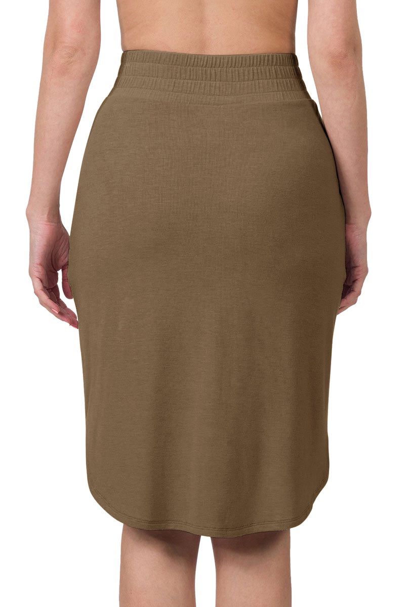 Zenana High Waist Tulip Hem Knee Length Skirt - Skirts sb_bottoms