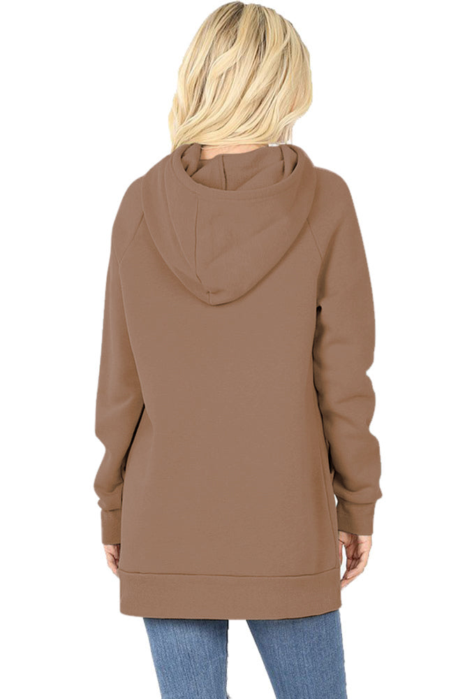 Zenana Pullover Sweater with Side Tie - Sweatshirts sb_outerwear