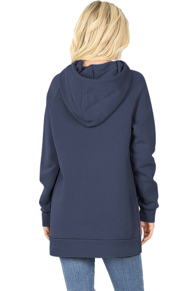 Zenana Pullover Sweater with Side Tie - Sweatshirts sb_outerwear