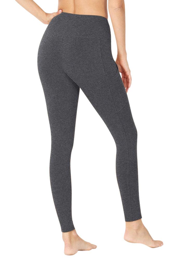 Zenana High Waist Solid Cotton Yoga Pants Work Out Leggings w/Pockets - Leggings sb_bottoms