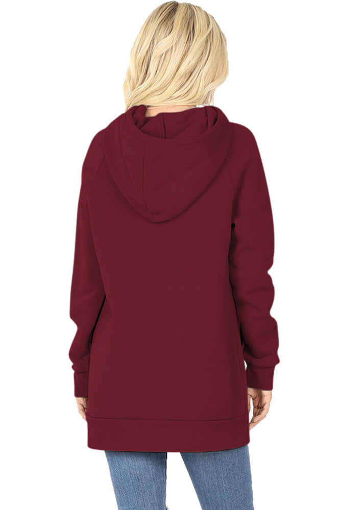 Zenana Pullover Sweater with Side Tie - Sweatshirts sb_outerwear