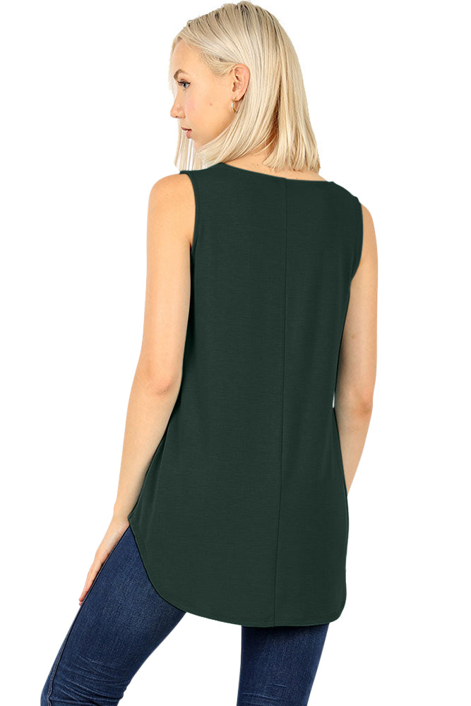 Zenana Cotton Sleeveless Round Neck Tank Top - Tank Tops sb_tops