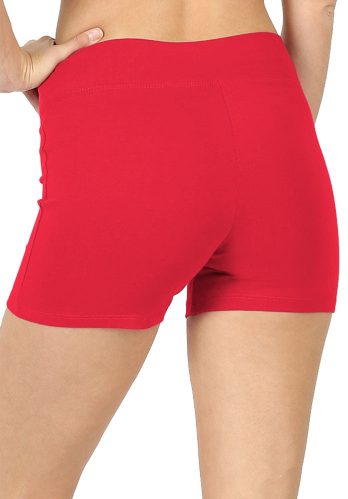 Zenana Cotton Workout Thick Band Biker Running Shorts - Legging Shorts sb_bottoms