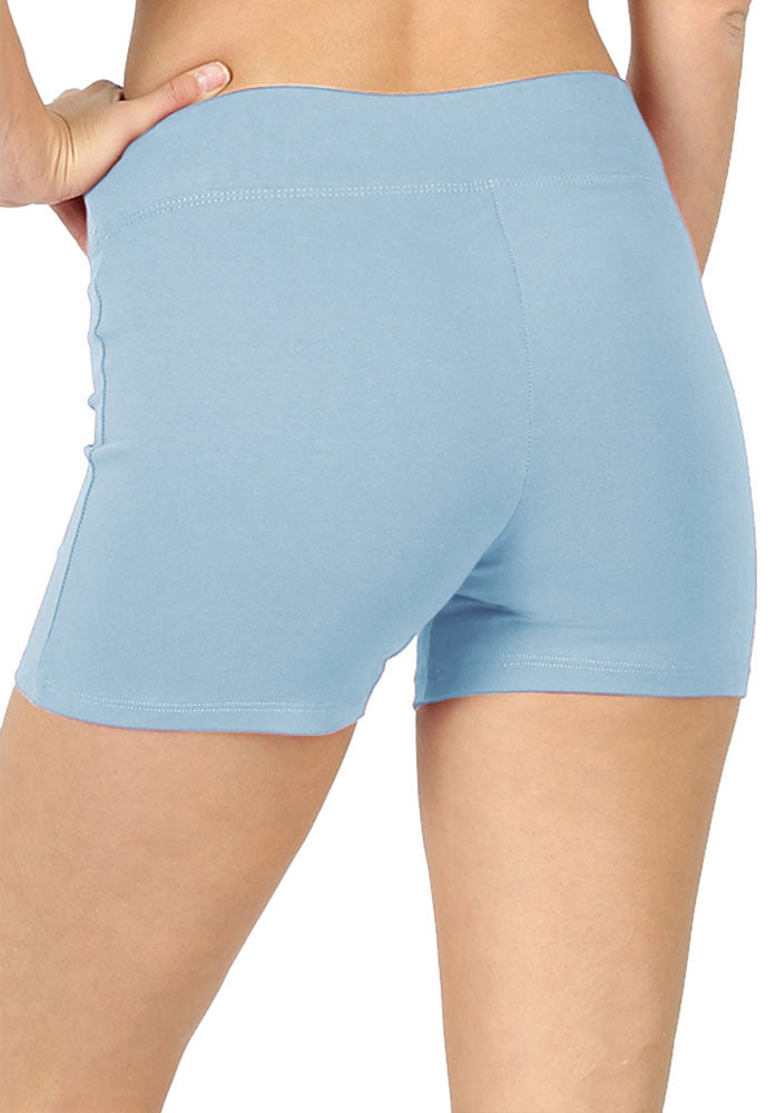 Zenana Cotton Workout Thick Band Biker Running Shorts - Legging Shorts sb_bottoms