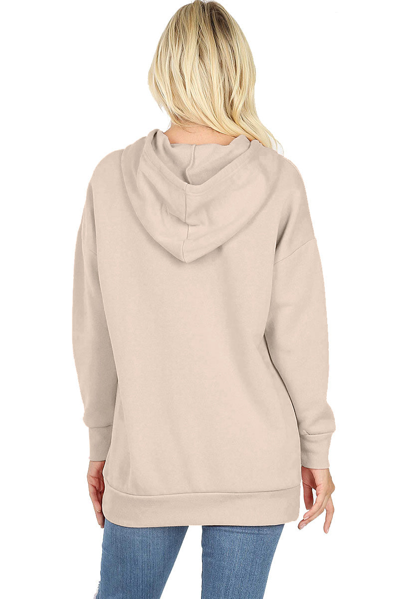 Zenana Basic Oversized Hooded Pullover Sweater - Hoodies sb_outerwear