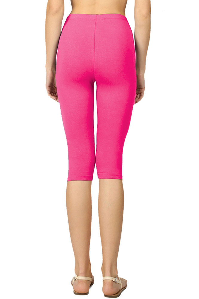 Zenana High Waist Cotton Capri Leggings - Legging Shorts sb_bottoms