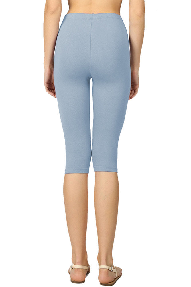 Zenana High Waist Cotton Capri Leggings - Legging Shorts sb_bottoms